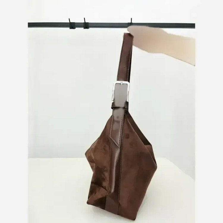 کیف زنانه جیر تک سگک شکلاتی