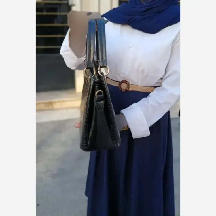 کیف زنانه جنس لیزارد رنگ مشکی بند دستی و دوشی