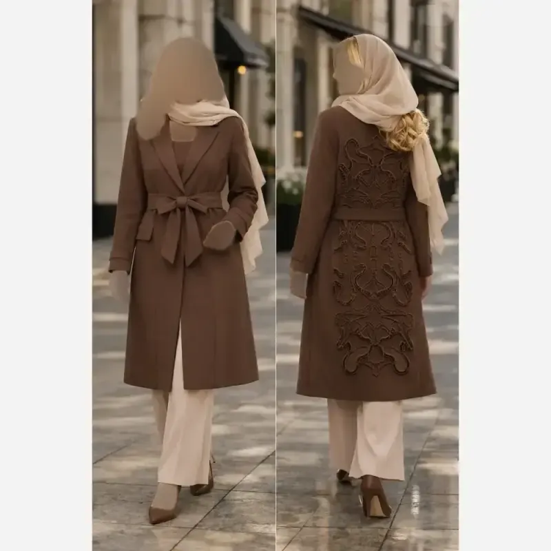 پالتو استردار گلدوزی شده زنانه