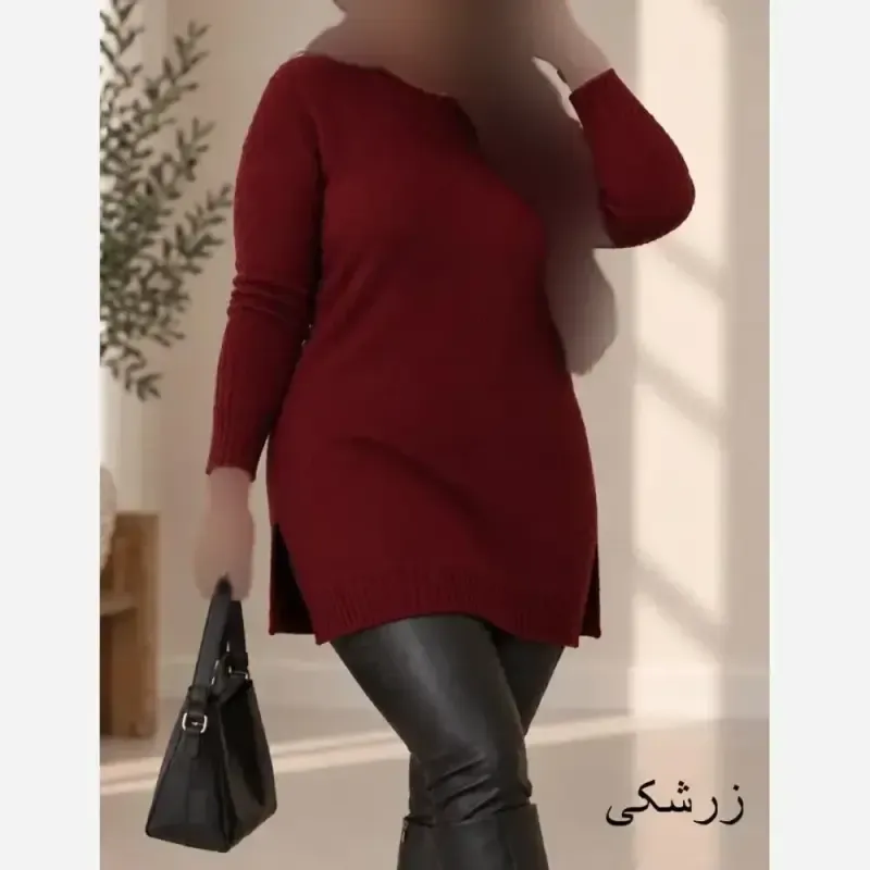 تونیک بافت زنانه نخ ترک آکرلیک ضد حساسیت سایز 38 تا 48
