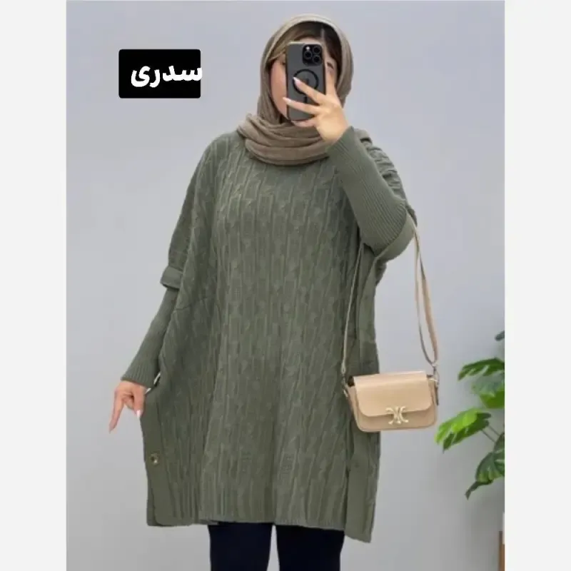 مانتو پانچ بافت تراکم بالا فری سایز مناسب سایز 40 تا 54