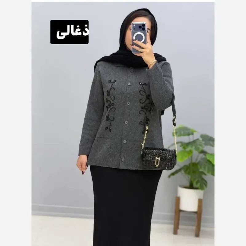 ژاکت بافت ملیله دوزی زنانه مهرانا فری سایز